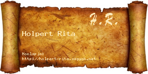 Holpert Rita névjegykártya